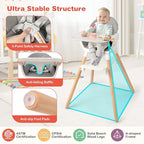 HONEY JOY Baby High Chair, 6 In 1 Convertible Wooden Highchair - Image 6