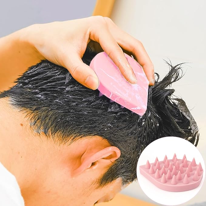 Pink Scalp Massage Brush, Silicone Hair Massager, Dry Shampoo, Curly and Straight Hair Brush, Shower Brush, Massage and Reduce Dandruff Styling Tools and Appliances