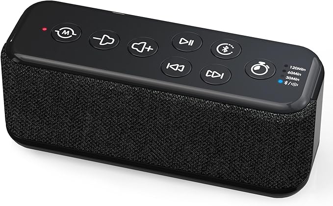 Sound Machine with Bluetooth Speaker, Rechargeable White Noise Machine by OnLyee