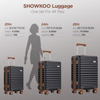SHOWKOO Luggage Sets 3 Piece Hardside Expandable Suitcase - Image 9
