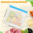 10 Pack Reusable Storage Bags, Dishwasher Safe Reusable Silicone Leak proof - Image 2