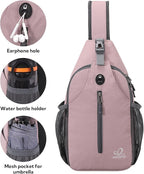 WATERFLY Crossbody Sling Backpack Sling Bag Travel Hiking Chest Bag Daypack - Image 4