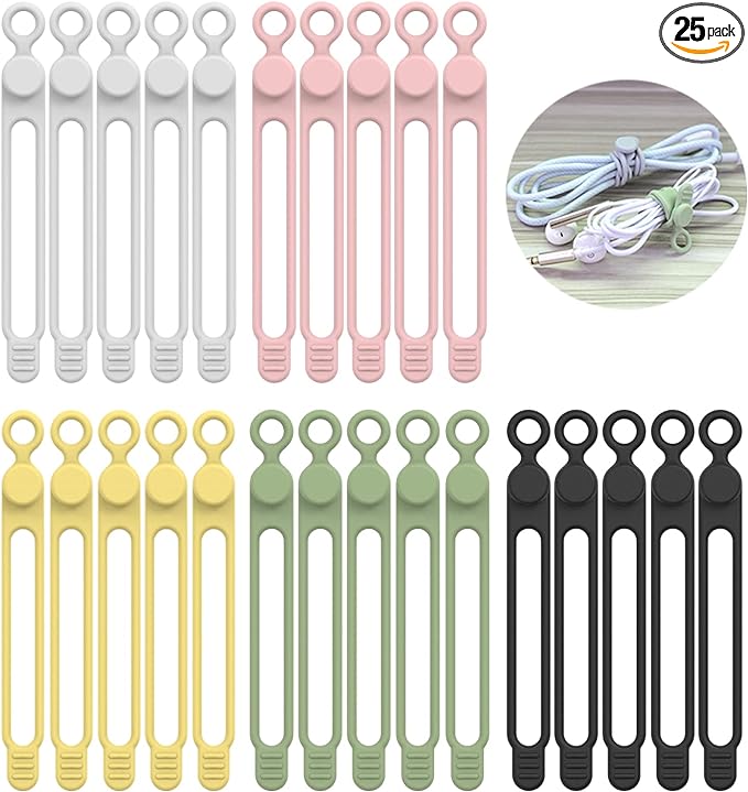 UMUST Silicone Cable Ties, Reusable Cable Management Organizer, Cable Straps by ELECTRONICACCESSORIES