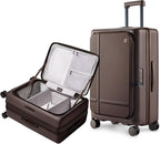 NINETYGO Medium Checked Luggage 25 Inch, Flat Top Opening Checking In Luggage by NINETYGO