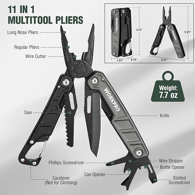 WORKPRO Multitool-11 in 1 Multitool Pliers - Image 2