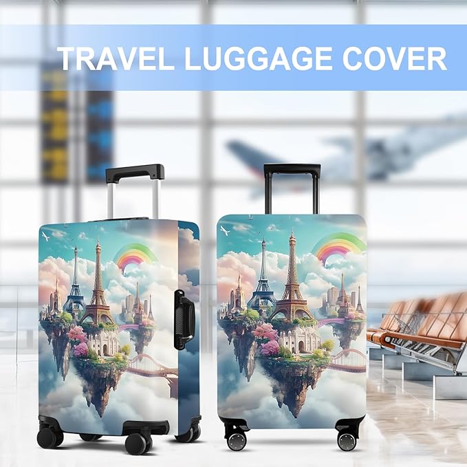 Iron tower Luggage Cover Washable Suitcase Protector Anti-Scratch, Stretchable - Image 5