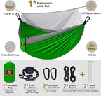 Camping Hammock with Net, Portable Lightweight Double Hammocks with Tree Straps - Image 2