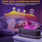 Essential Oil Diffuser，Colorful Flame Fire Diffuser Humidifier，Scent Aroma Diffuser, 7 Colors Changing Oil Diffuser for Home,Office(Remote Control，Timeable, Waterless Auto off-260ml) (Black)