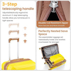Campfun Luggage Sets 4 Piece, Expandable Carry On Luggage Set Hardshell PP - Image 4