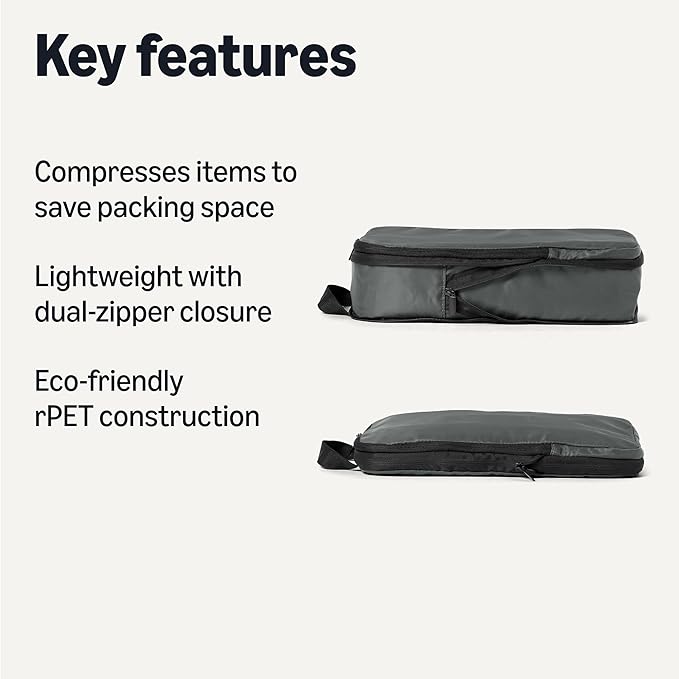 Amazon Essentials Ultralight Compression Packing Cubes Packing Organizer Grey - Image 2