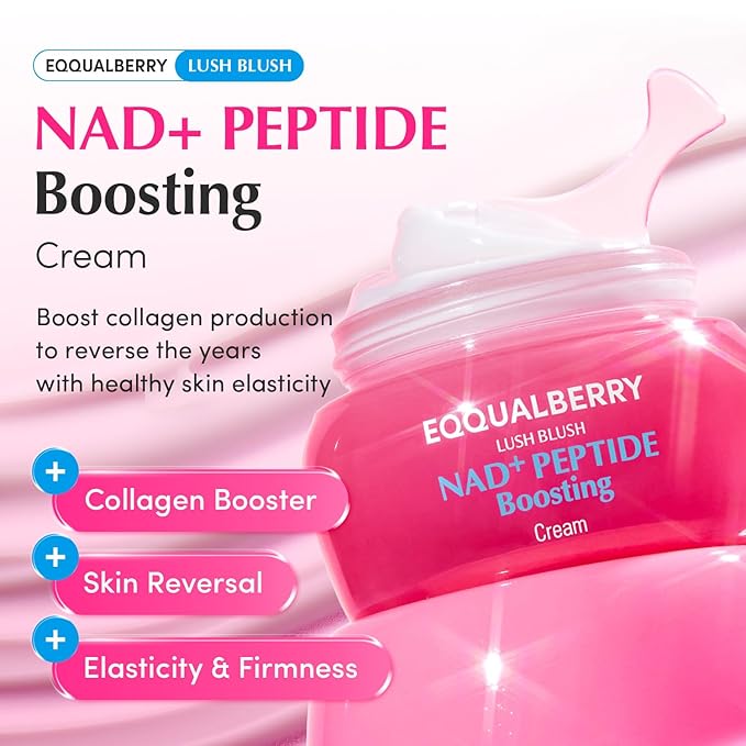 EQQUALBERRY NAD+ Peptide Boosting Cream – Collagen-Enhancing Moisturizer for Skin Elasticity, Healthy Aging&Wrinkle Care – Korean Skincare Anti-Aging Face Cream with Peptides (1.69 fl.oz / 50ml)