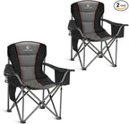ALPHA CAMP Oversized Camping Folding Chair, Heavy Duty Support 450 LBS Steel by ALPHACAMP