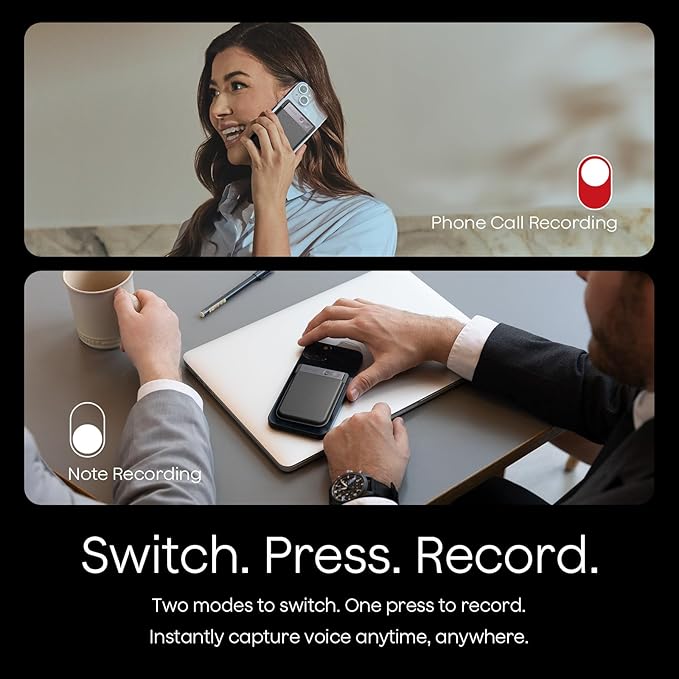 AI Voice Recorder, Note Voice Recorder w/Case, App Control, Transcribe & - Image 5
