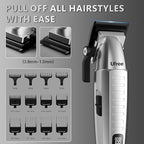 Ufree Professional Hair Clippers for Men, Clippers and Trimmers Set, Barber Clippers, Electric Beard Trimmer with Barber Bag, Gifts for Men，Silver