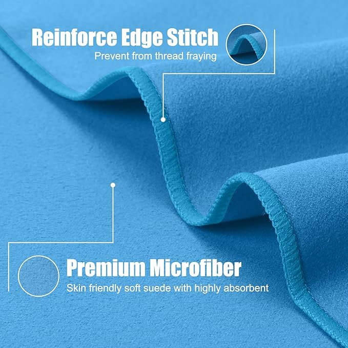 Quick Dry Travel Towel, 3 Sizes 1 Pack Camping Microfiber Towel, Lightweight - Image 3