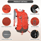 22L Hiking Backpack Lightweight Durable Waterproof Ventilated & Sweat-Wicking - Image 4