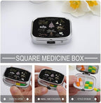 Metal 2 Compartment Pill Organizer Travel Friendly Portable Compact Pill Box - Image 4