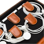 Medicine Handmade Leather Cable Organizer Bag – Full-Grain Leather Travel Tech - Image 5
