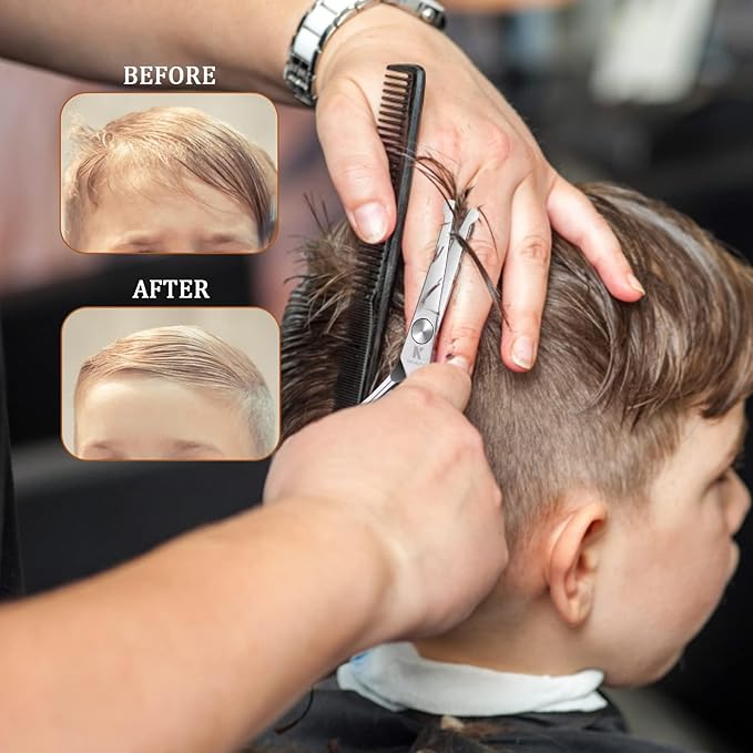6.1 inch Kids Hair Cutting Scissors Safety Rounded Tips Haircut Scissors, K KaCaKaCa Professional Safe Hair Cutting Shears for Baby, Toddler, Children, Women and Men, Barber, Salon and Home Use