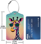 Funny Gunglasses Giraffe Luggage Tag Personalized Luggage Tags - Image 4