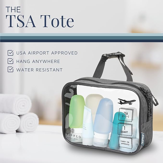 Toiletry Bag Kit Set: Hanging Travel Toiletry Bag + 311 TSA Cosmetic Liquid Bag - Image 5