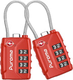 Puroma 2 Pack TSA Approved Luggage Lock, 4 Digit Combination Travel Locks by Puroma