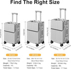 Zipperless Luggage, Polycarbonate Aluminum Hard Shell, Expandable Carry-On - Image 7