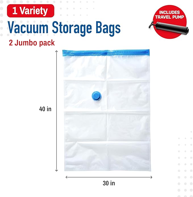 2 Pack Jumbo Vacuum Storage Bags - Image 3