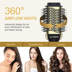 Hair Dryer Brush Volumizer, Ionic Technology, ALCI Safety, 360 Swivel Cord, Gold