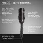 Fromm Elite Thermal Ceramic x Ionic 1.75" Round Brush for Expert Blowouts and Faster Hair Drying | Roller Hairbrush for Anti-static Styling, Smoothing, Straightening and Shine