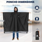 ANYOO Hooded Rain Poncho for Adults Waterproof Lightweight Rain Coat for Men - Image 2