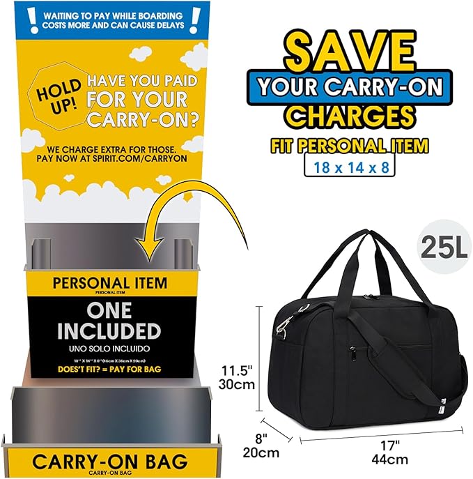 Narwey 18" Carry on Bag with Laptop Compartment 14 Inch Travel Duffel Bag - Image 2