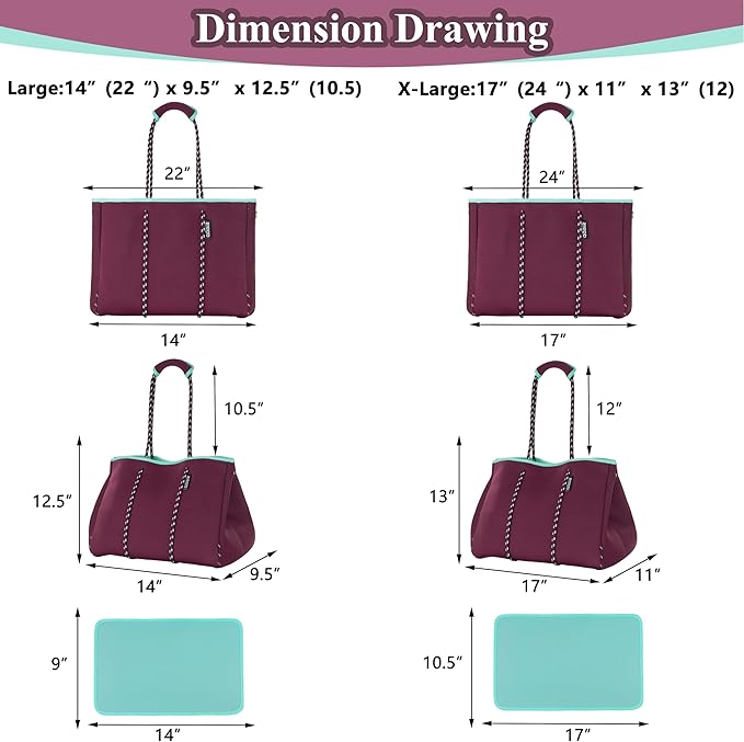 QOGiR Neoprene Multipurpose Beach Bag Tote - Image 6