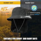 Water-Resistant Sun UPF 50+ Bucket Hat Protection Packable Brimmed Boonie - Image 2