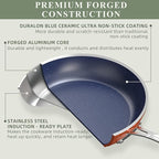 Nuwave Healthy Duralon Blue Ceramic Nonstick Coated 7pc Cookware Set, - Image 3