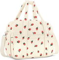 Corduroy Lunch Box Lunch Bag for Women Adults Men, Cute Strawberry Insulated by KUBYA