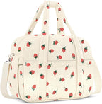 Corduroy Lunch Box Lunch Bag for Women Adults Men, Cute Strawberry Insulated by KUBYA