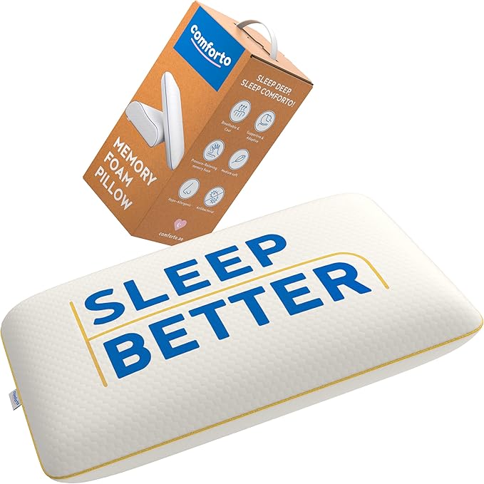 Memory Foam Pillow for Sleeping 23.6x15.7 by COMFORTO