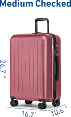 KYME Suitcase Hardshell With Double Spinner Wheels, PC+ABS TSA Lock Travel - Image 5