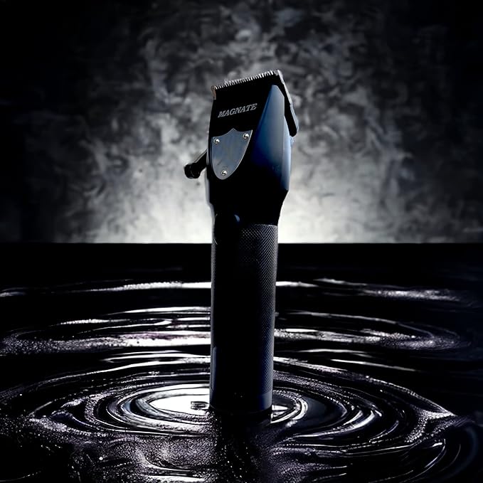 PRO Magnate Quiet and Low Vibration DLC Fade Blade Black 7200 RPM Cordless Hair Clipper for Barbers and Mens, 3 hrs Quiet Run Time with Extra Fade Blade and Charging Stand