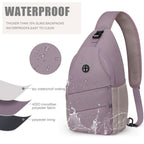 Crossbody Bags for Women Men Trendy Sling Bag Backpack Chest Bag (Large / Light Purple)