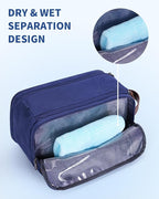 WANDF Toiletry Bag for Men Travel Toiletry Organizer Canvas and Leather Dopp - Image 2