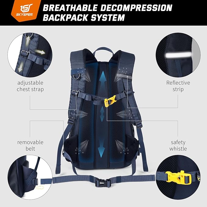 SKYSPER Hiking Daypack 30L Camping Backpack, Day Packs - Image 3