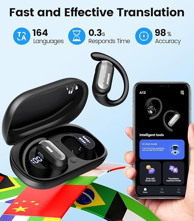 AI Translation Earbuds Real Time 164 Languages Translator Ear Buds Audifonos - Image 5