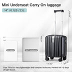 Hanke 14 Inch Underseat Carry On Luggage - Image 3