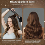 5 in 1 Hair Styler & Hot Air Brush - Air Curling Wrap with Low-Speed Negative Ion Technology, Hair Dryer Brush for Drying, Curling, Straightening & Styling, Hair Styling Tools at Home (Black)