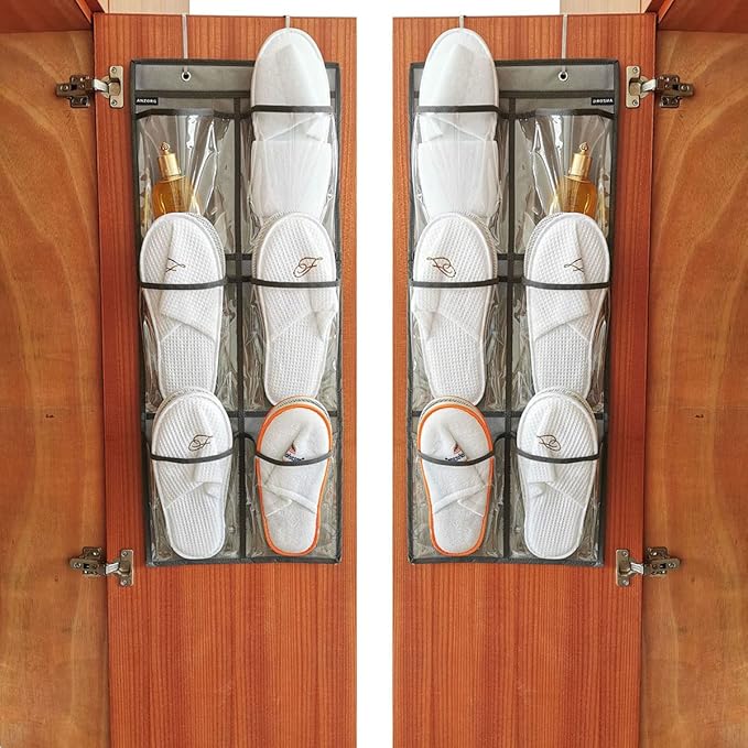 2 Packs Over The Door Hanging Closet Shoes Holder Organizer Shoe Storage Shoe - Image 2