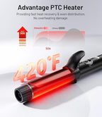 1 Inch Mini Travel Curling Iron, 100-240V Travel Dual Voltage Curling Iron for Short Hair with 5 Heat Settings, Small Curling Wand with Temperature Memories and Lock, Silver