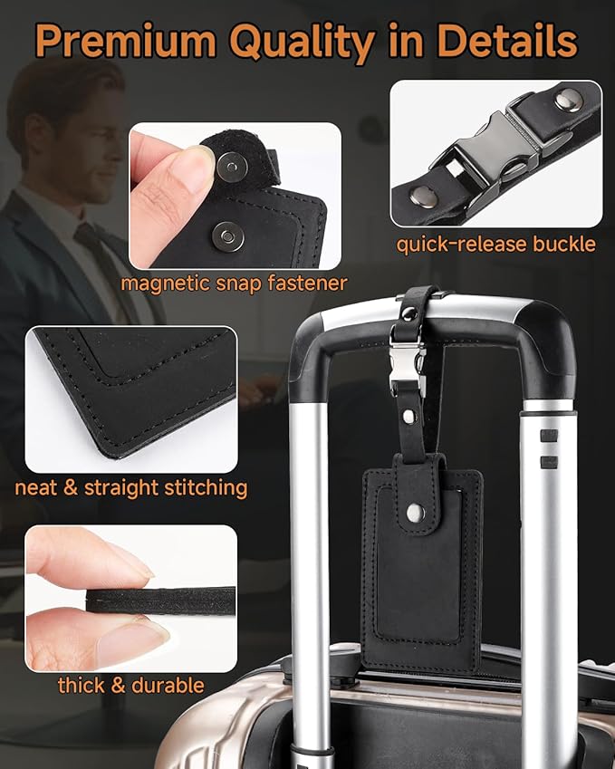 Premium Genuine Leather Luggage Tags - Image 4