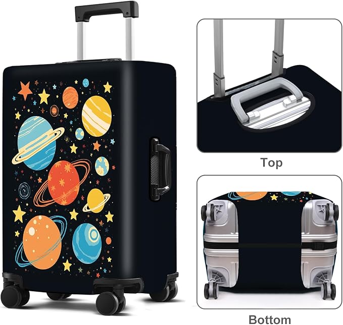 Planet Luggage Cover Washable Suitcase Protector Anti-Scratch, Stretchable Fit - Image 2